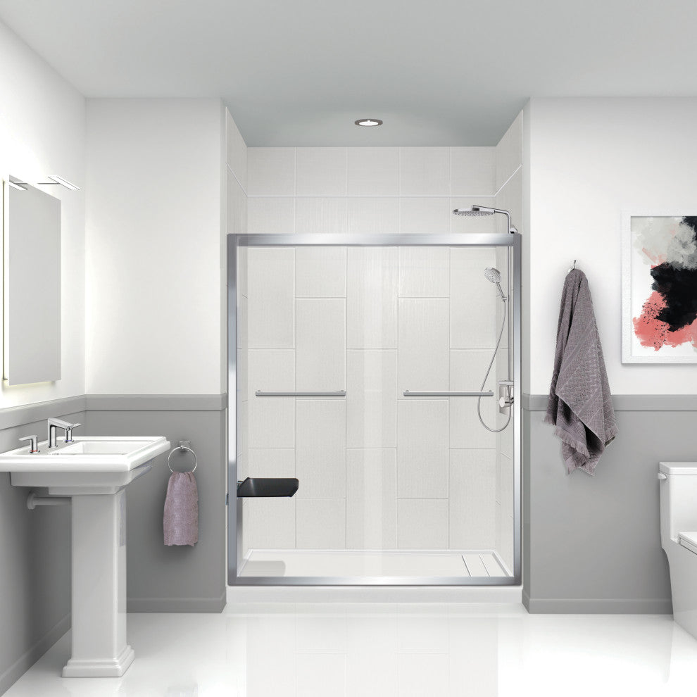 Transolid PWKX60368412-231 Prodigy 60"x36"x96" Shower Wall Kit, White Vertical