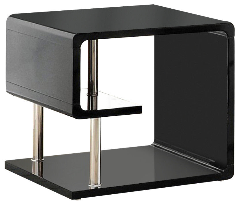 Benzara BM123100 Ninove Contemporary Style End Table, Black