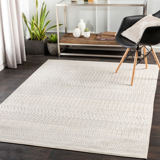 Surya Pisa PSS-2301 7'10"x10' Rug, Medium Gray/Ivory/Light Gray