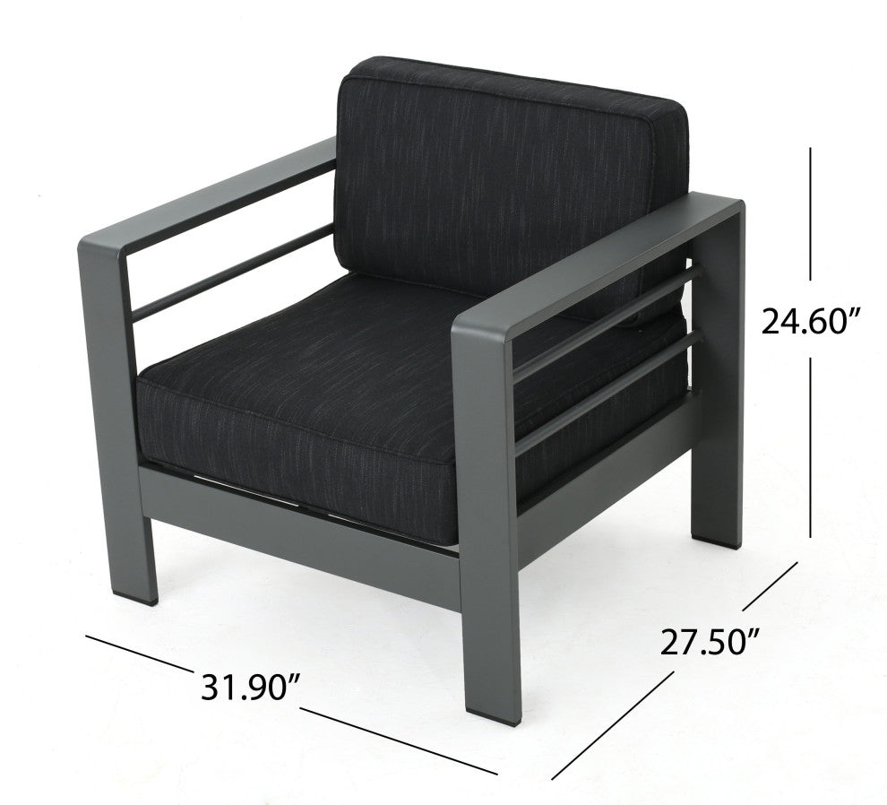 GDF Studio 4-Piece Crested Bay Outdoor Aluminum Loveseat Chat Set