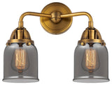 Small Bell Bath Vanity Light, Brushed Brass, Plated Smoke, Plated Smoke