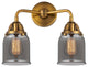 Small Bell Bath Vanity Light, Brushed Brass, Plated Smoke, Plated Smoke