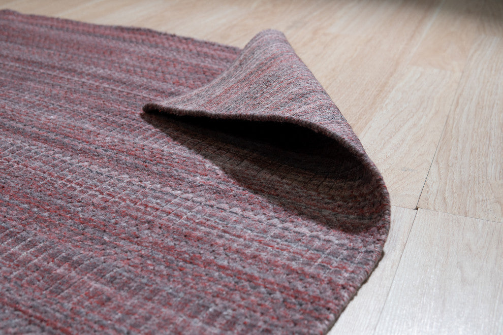 Handloom Wool Red Contemporary Super Grass Rug, 9'x12'