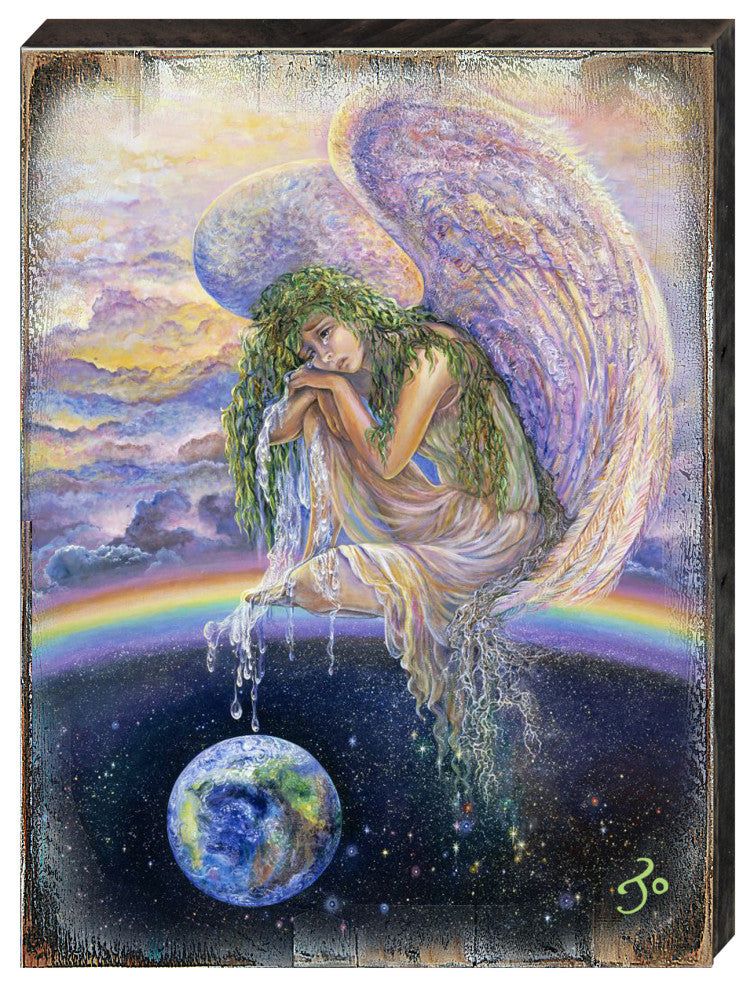 Weep of the World Wall and Table Top Wooden Decor, 18x12