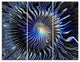 "Blue Rays from the Circle" Art Canvas Print, 3 Panels, 36"x28"