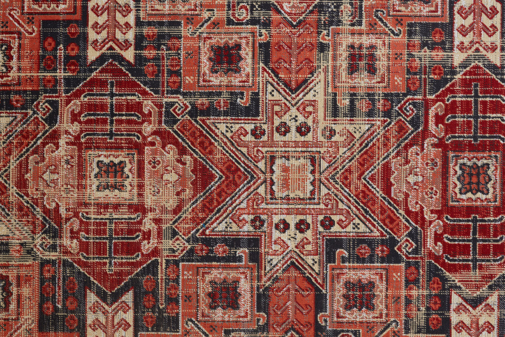Weave & Wander Kezia Rug, Ochre Red/Charcaol Gray, 10ft x 13ft-2in