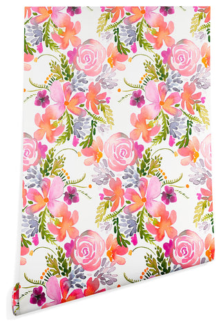Deny Designs Ninola Design Flowers Sweet Bloom Pink Wallpaper, Pink, 2'x4'