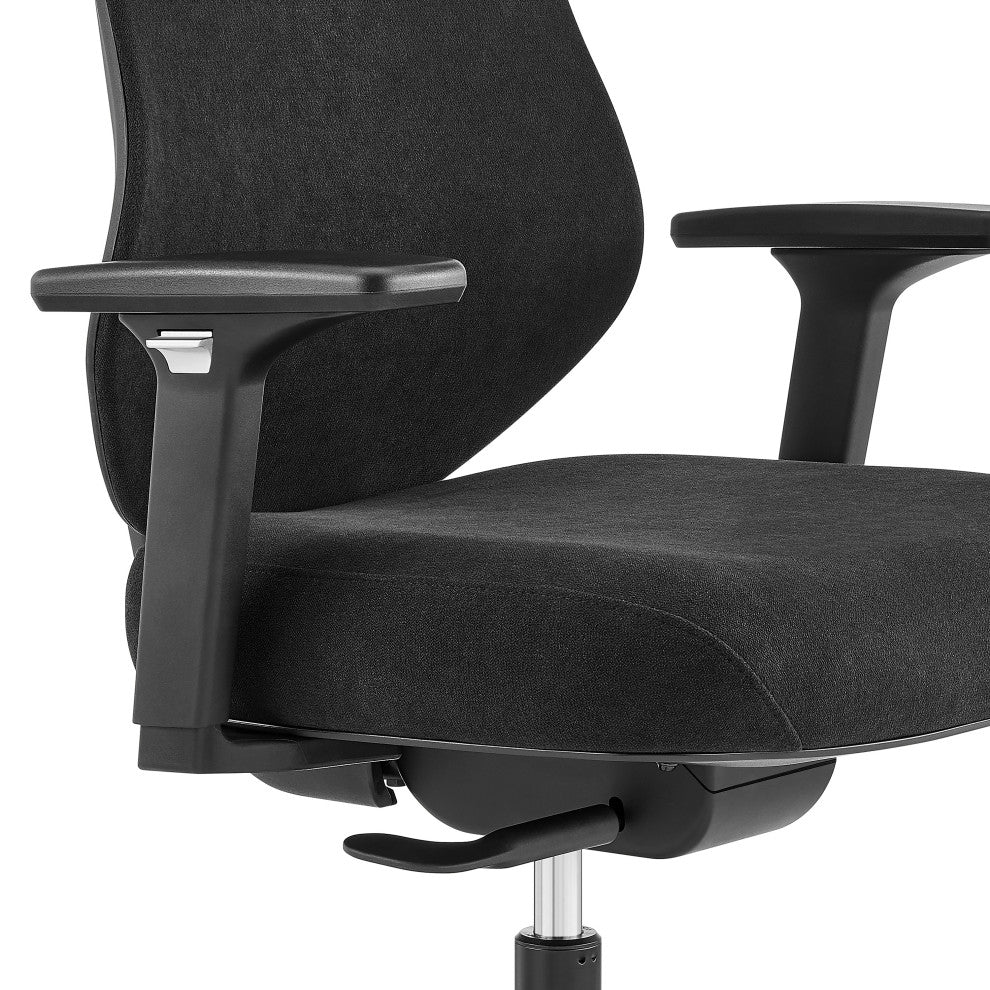 Jeppe Office Chair, Black Fabric and Black Base