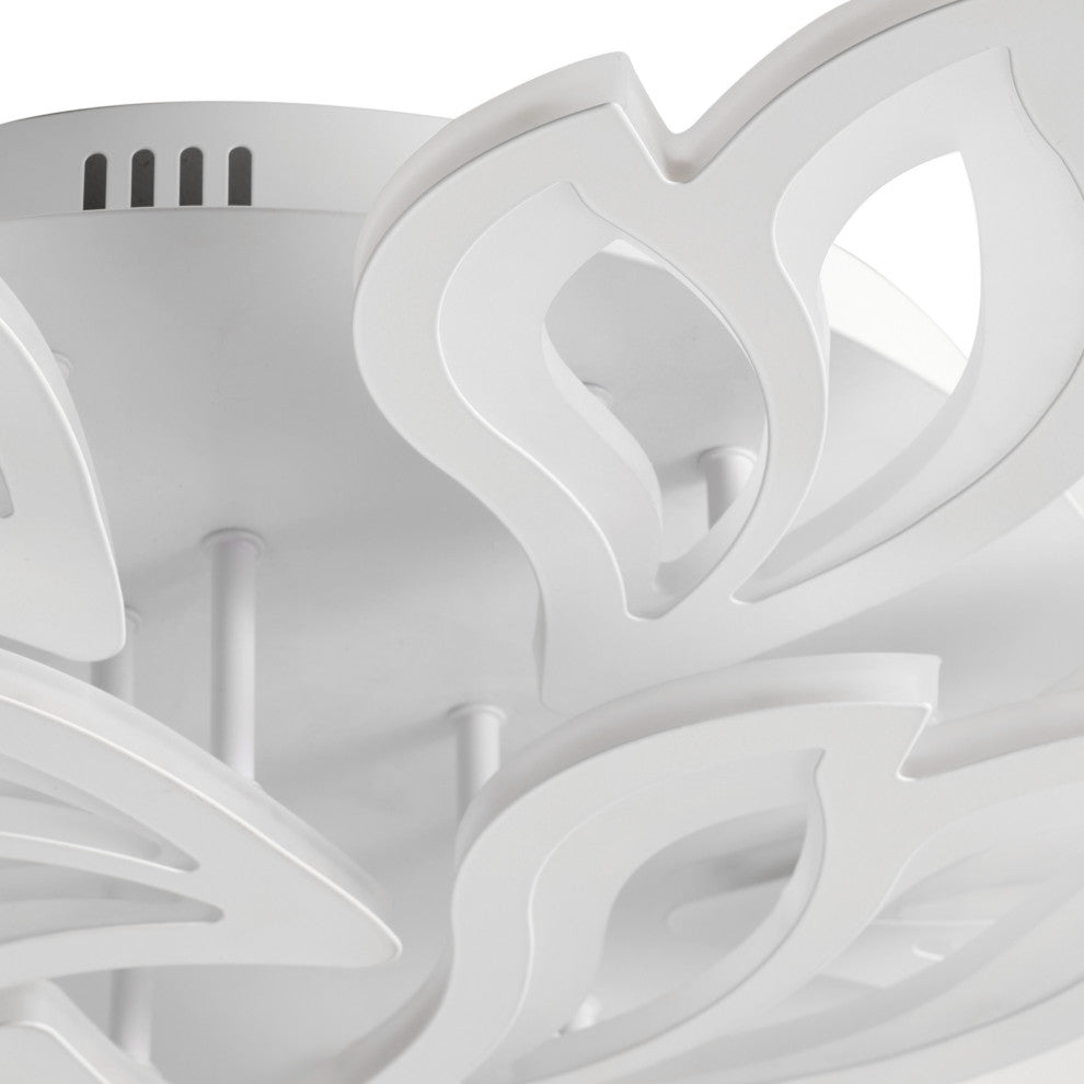 Modern White Multi-Leave Shape Semi Flush Mount LED Ceiling Light