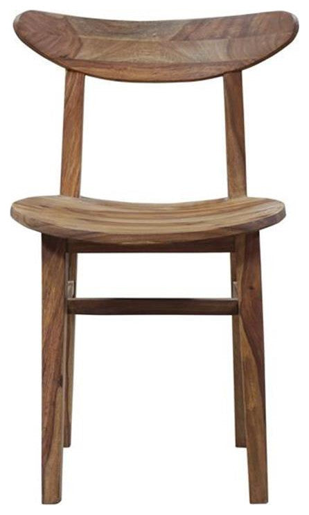 Porter Designs Fusion Solid Sheesham Wood Dining Chair in Natural (Set of 2) - Thumbnail 4