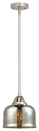 Large Bell Mini Pendant, Brushed Satin Nickel, Silver Plated Mercury