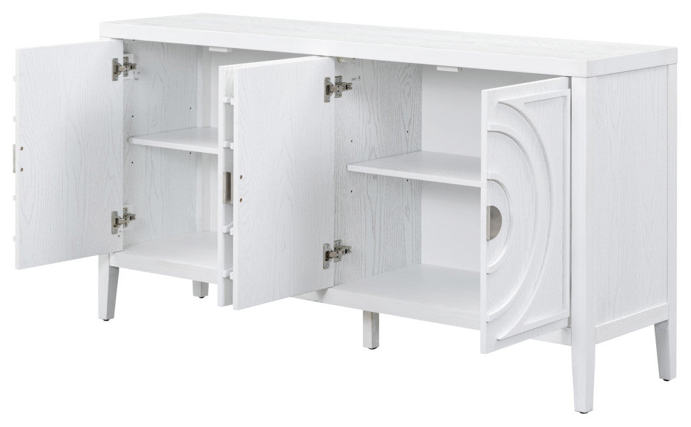 TATEUS 60" Rustic Entrance Furniture Retro Sideboard Living Room white