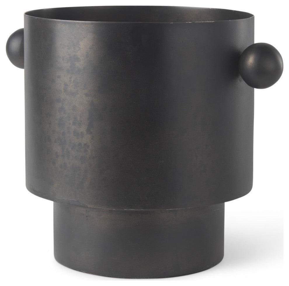 Juno Black Iron Vase, 9"