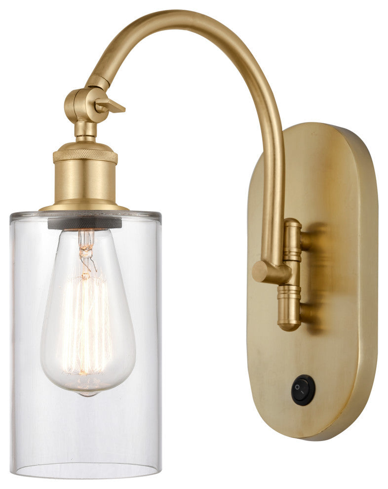 Innovations 518-1W-SG-G802-LED Clymer 1 Light 5.3" Sconce, Satin Gold