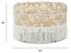 Yolanda 24" Upholstered Round Accent Ottoman, Champagne Beige Floral