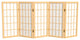 2' Tall Desktop Window Pane Shoji Screen, Natural, 5 Panels