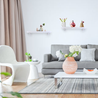 Danya B. Decorative 24" Floating Wall Decor Display Shelves, Set of 2, White