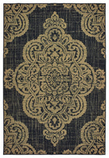 Oriental Weavers Marina Black/ Tan Oriental Indoor/Outdoor Rug 7'10"X10'10"