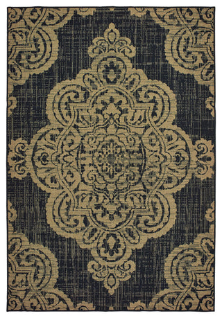 Oriental Weavers Marina Black/ Tan Oriental Indoor/Outdoor Rug 7'10"X10'10"