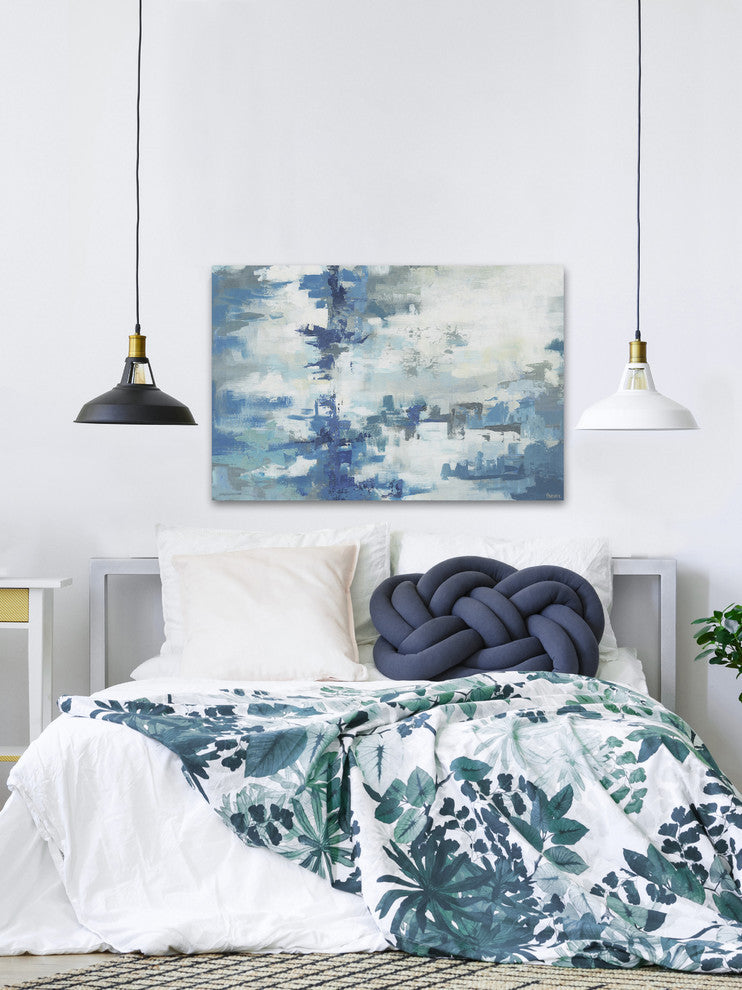 "Vast Blue Hues" Painting Print on Wrapped Canvas, 12"x8"