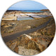 Salt In Lanzarote Spain Musk Pond, Seascape Disc Metal Artwork, 11"
