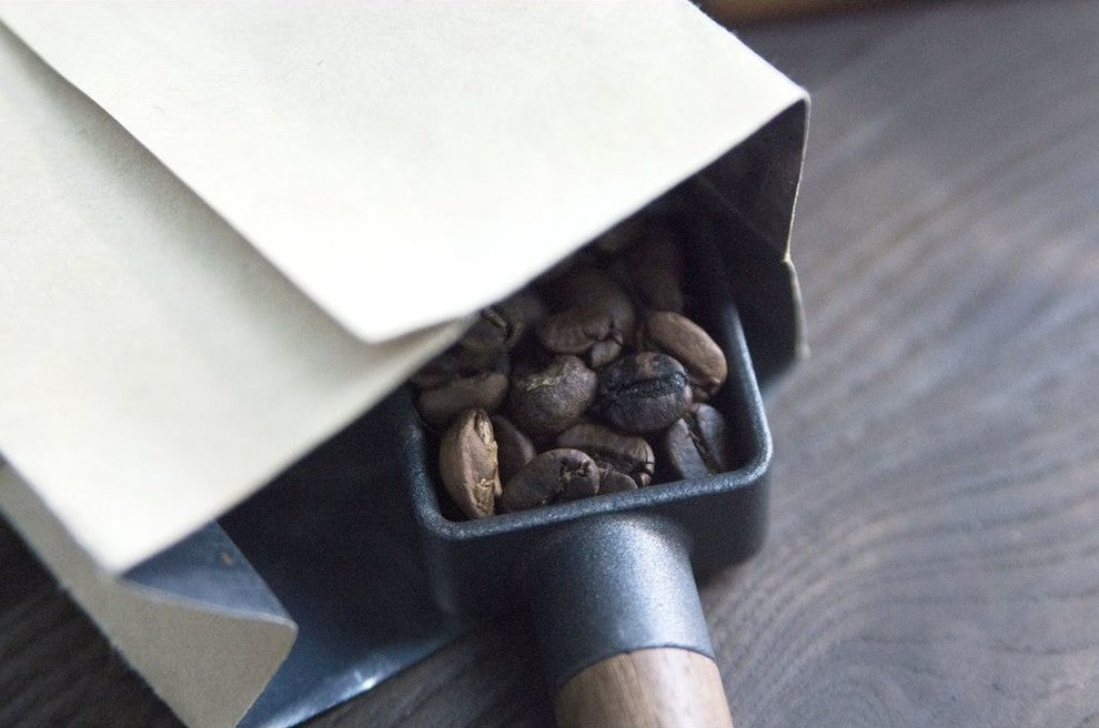HMM Sqoop Coffee Bean Scoop, Cast Iron & Teak