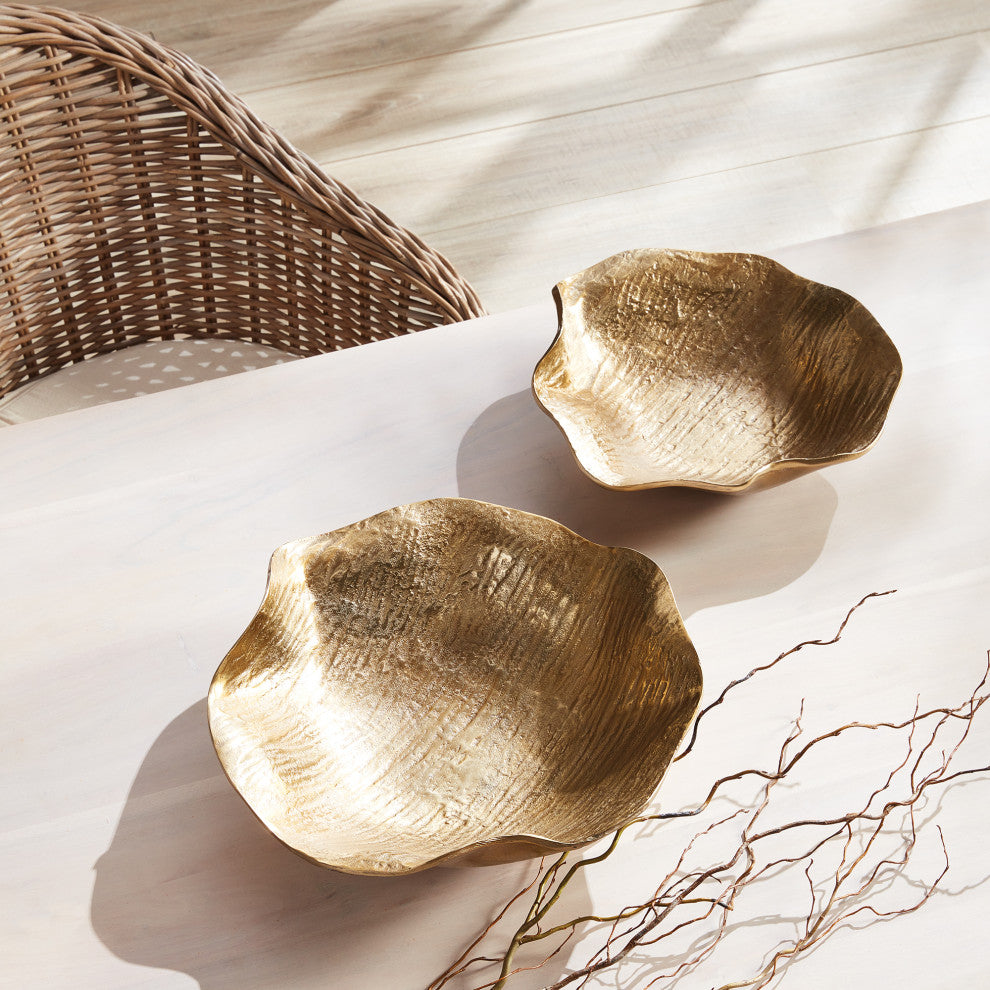 Clarice Decorative Bowls, Set of 2, Gold