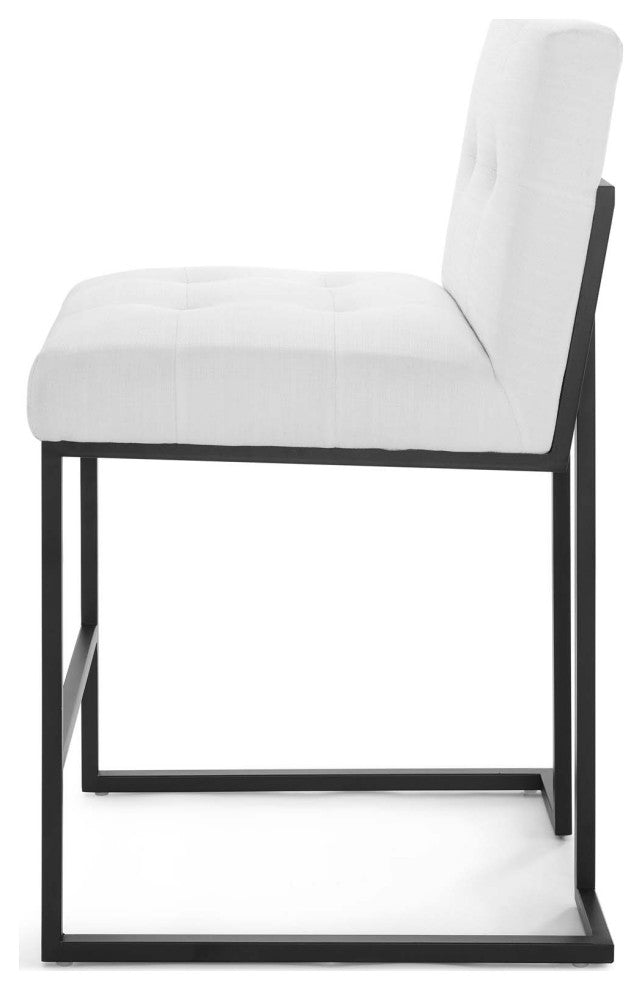 Counter Stool Chair, Fabric, Metal, Black White, Bar Pub Cafe Bistro Restaurant