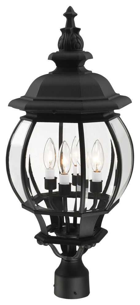 Textured Black Traditional, Colonial, Outdoor Post Top Lantern