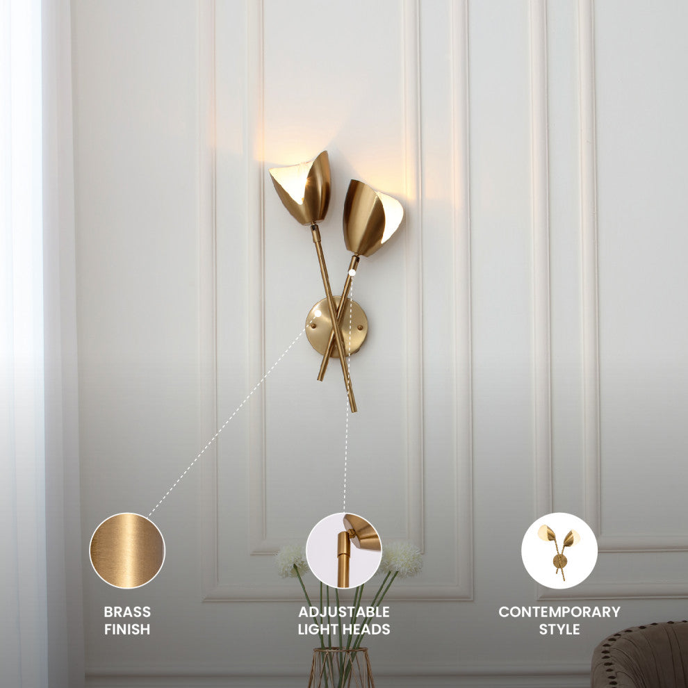 Splay 2 Light Wall Sconce Brass