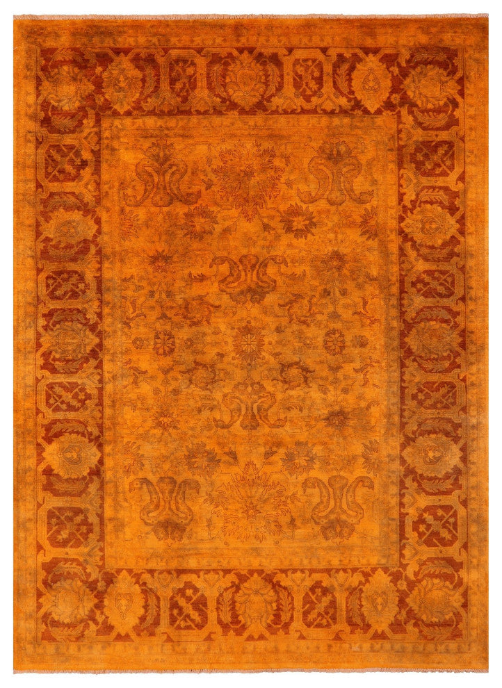 Hand-Knotted Overdyed Full Pile Wool Rug 9' 1" X 12' 3" - HR9747
