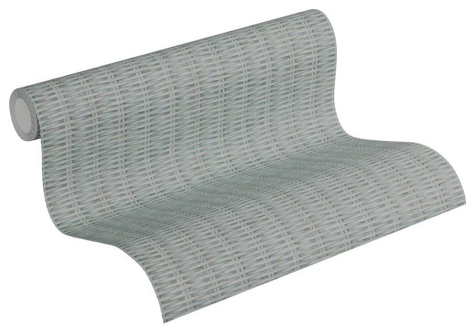 Sample, Cottage Textured Wallpaper Featuring Woven Wood, 373933