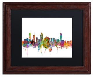 "Montreal, Canada Skyline" Matted Framed Canvas Art by Michael Tompsett