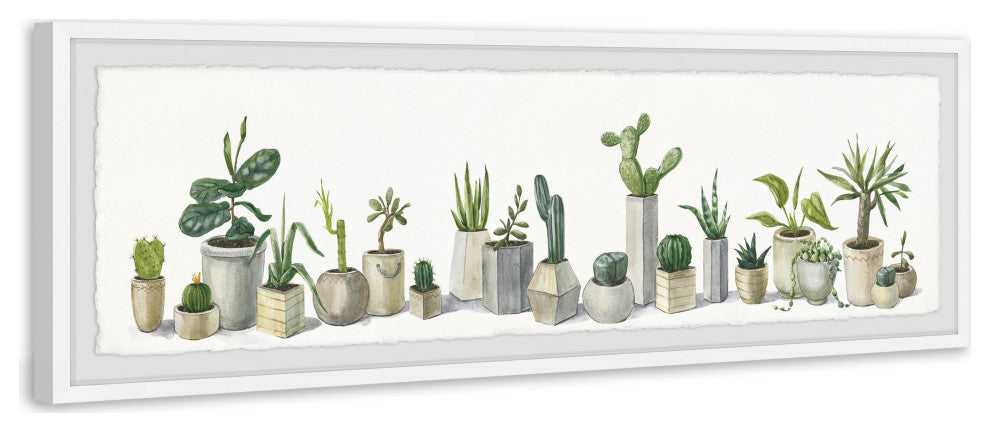 "Splendid Succulents" Framed Painting Print, 30x10