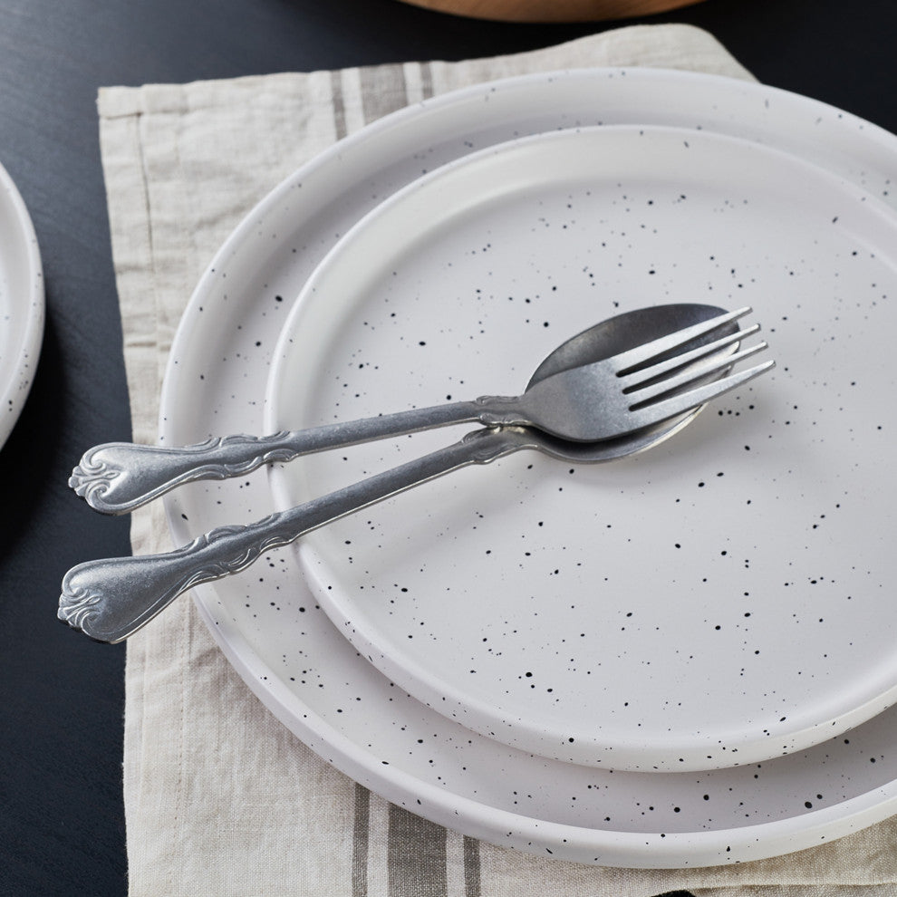 Stone Lain Jade Stoneware 32 Piece Dinnerware Set, White