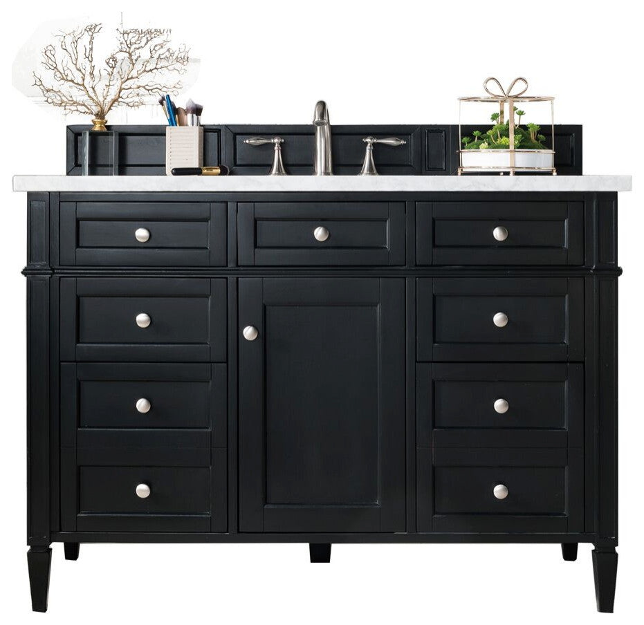 James Martin 650-V48-BKO-3AF Brittany 48" Single Vanity w/ Solid Surface Top