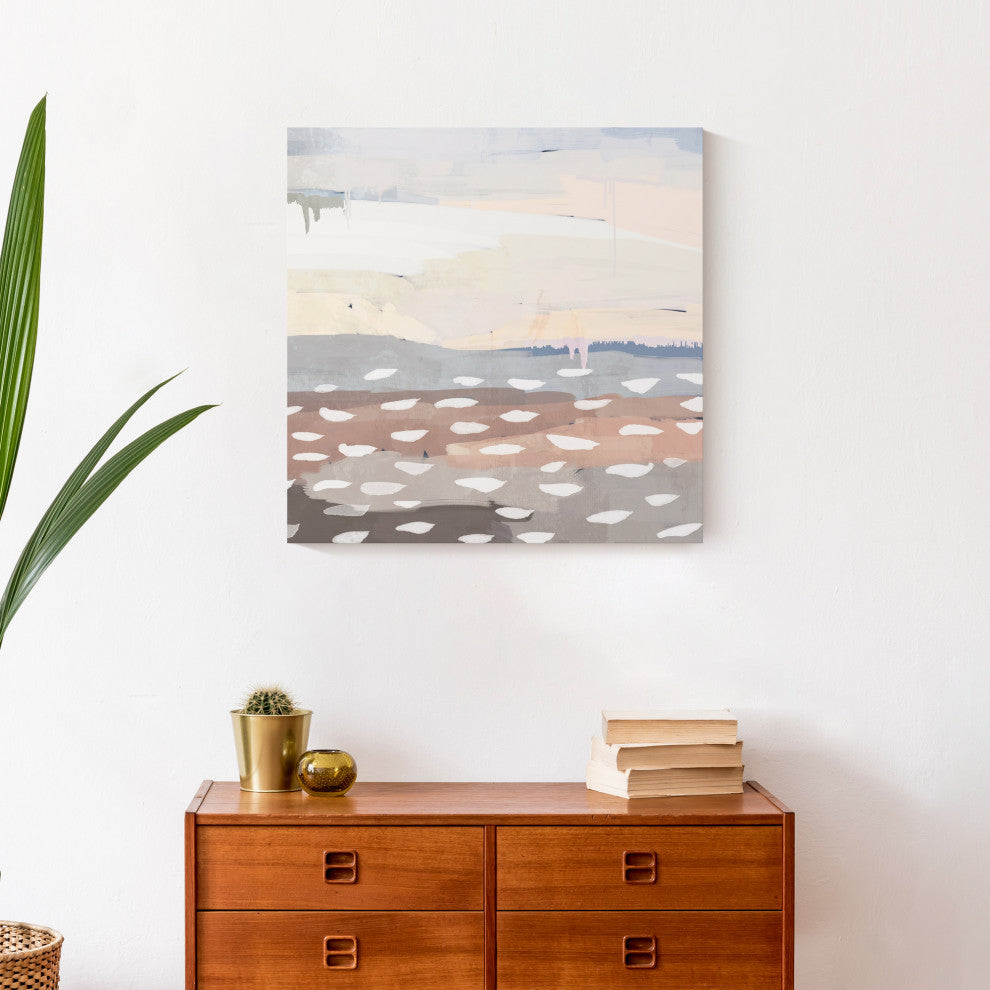 Cream Blue Abstract 20x20 Canvas Wall Art