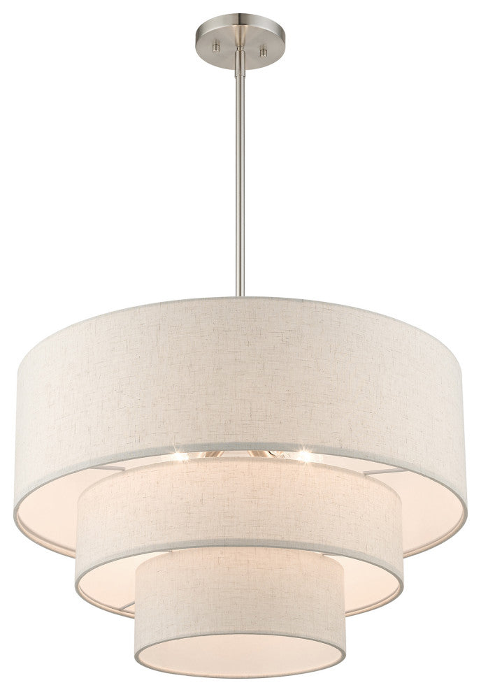Livex Lighting Gladstone 4-Light Brushed Nickel Pendant Chandelier