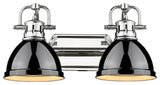 Duncan 2 Light Bath Vanity With Black Shades Shade