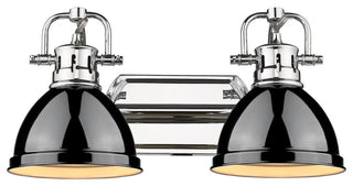 Duncan 2 Light Bath Vanity With Black Shades Shade