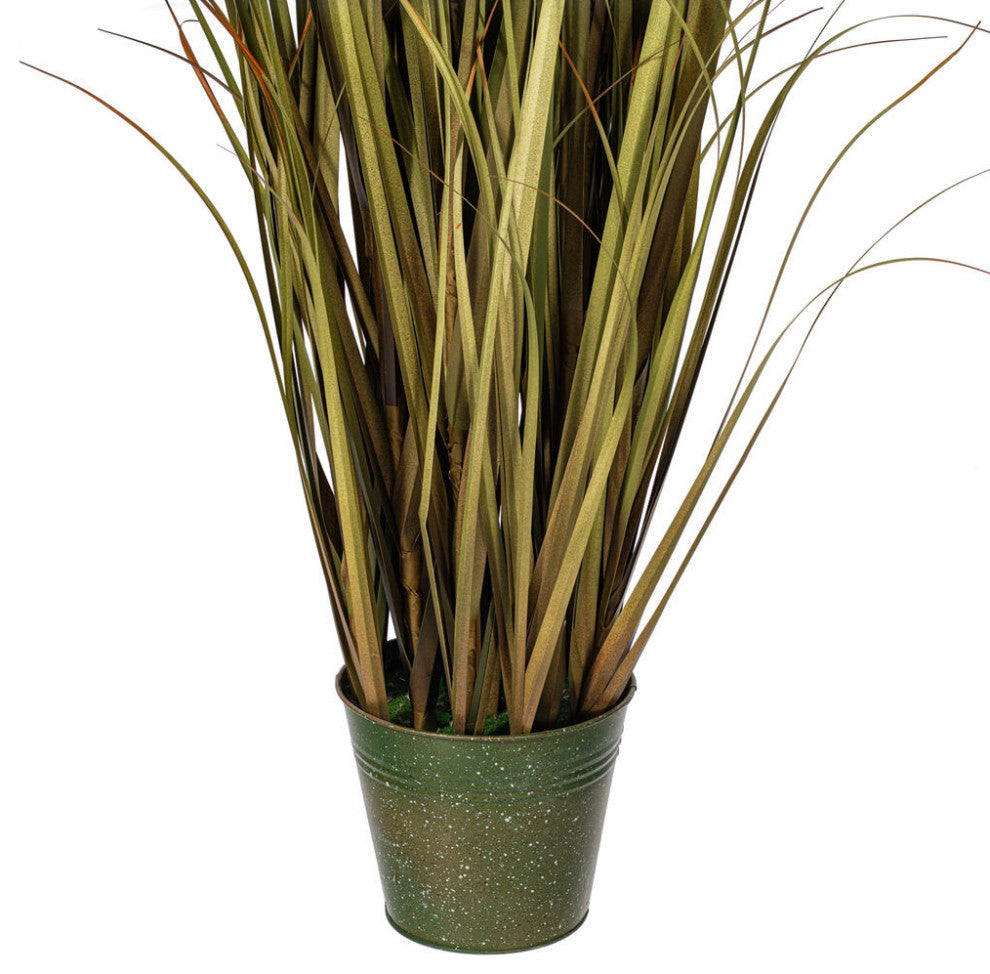 Vickerman 55" Artificial Potted Green Grass and Natural Reeds