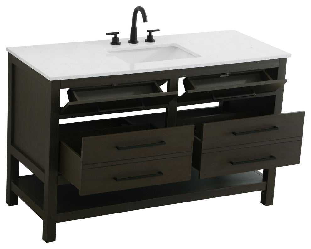Home Living 54" Single Bathroom Vanity, Mocha Brown