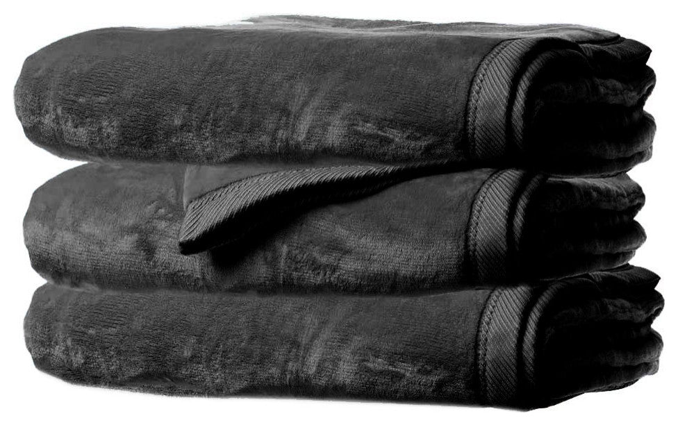 Sunbeam Velveteen Plush Electric Heated Warming Blanket Queen Gray Brushed Nick