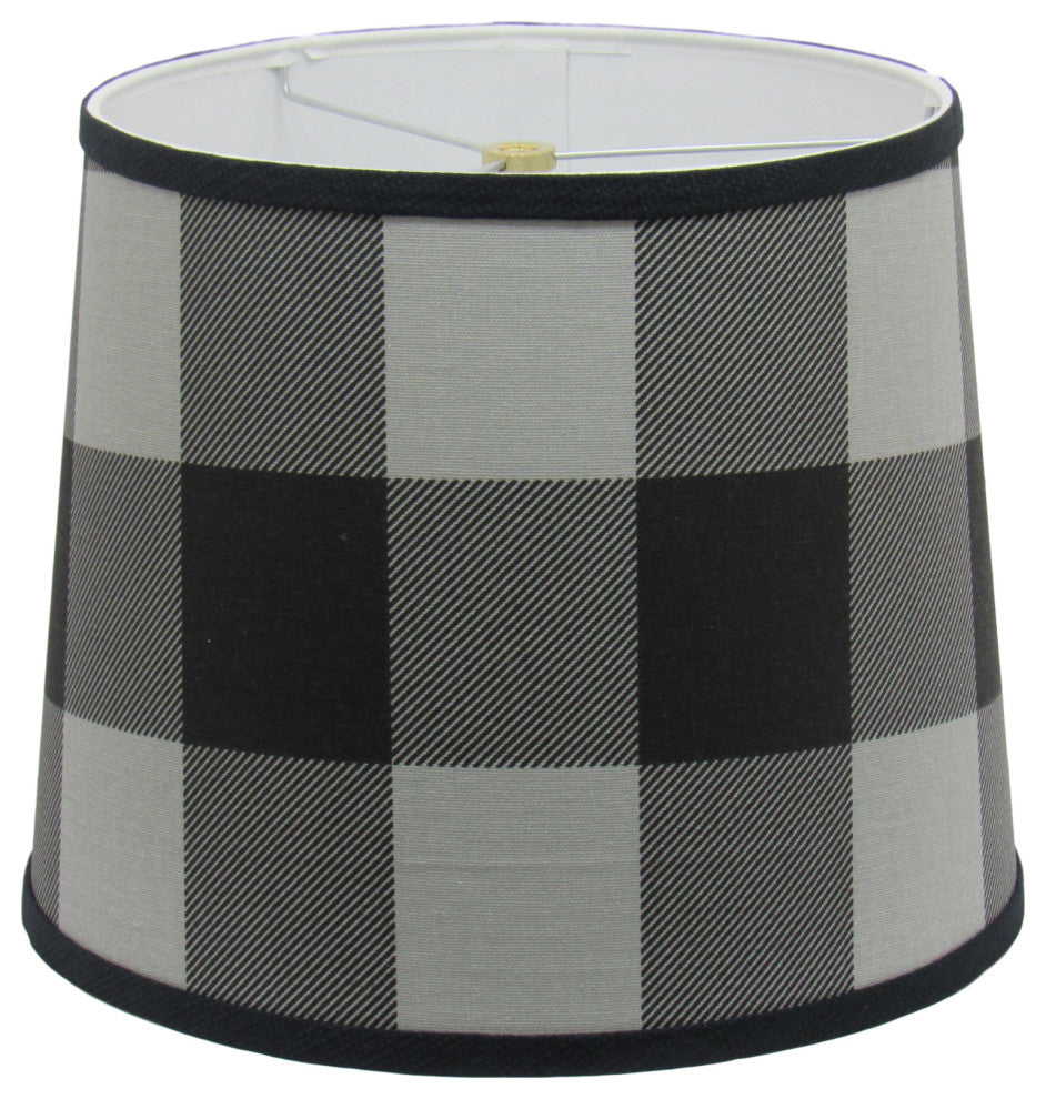 Black and Gray Check Lamp Shade, 12"