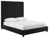TOV Furniture Javan Black Velvet Bed in Queen