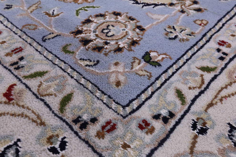 5' 1" X 8' 0" Wool & Silk Handmade Persian Nain Rug - Q14760