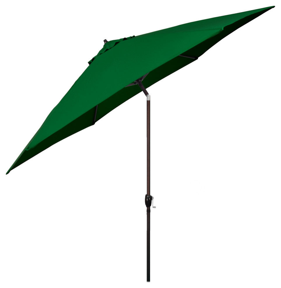 Astella 11' Round Table Patio Umbrella, Auto Crank Lift, Polyester, Hunter Green