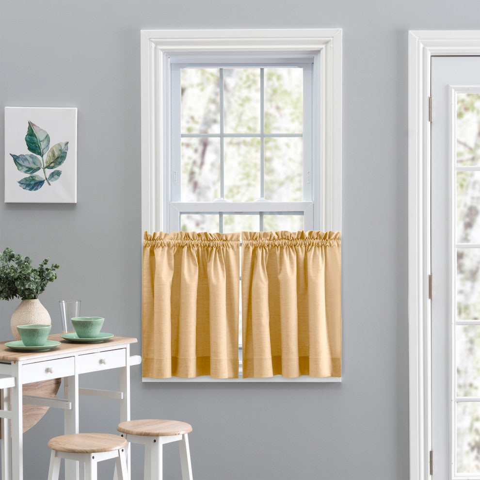 Lisa Solid Tailored Tier, Butter, 56"x24"