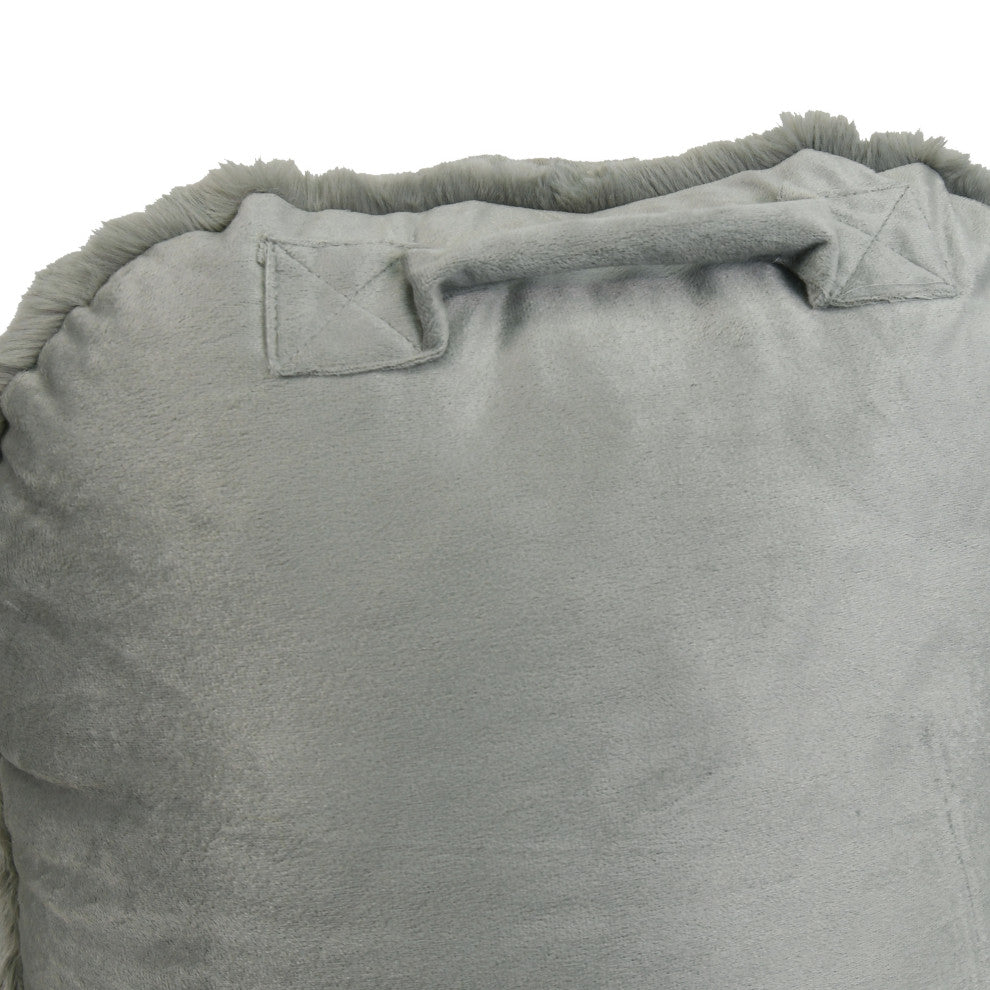 Faux Fur Bedrest Shell, Elephant Skin, 28"x30" X17"