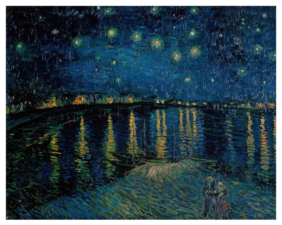 "Starlight Over the Rhone" Digital Paper Print by Vincent Van Gogh, 24"x19"